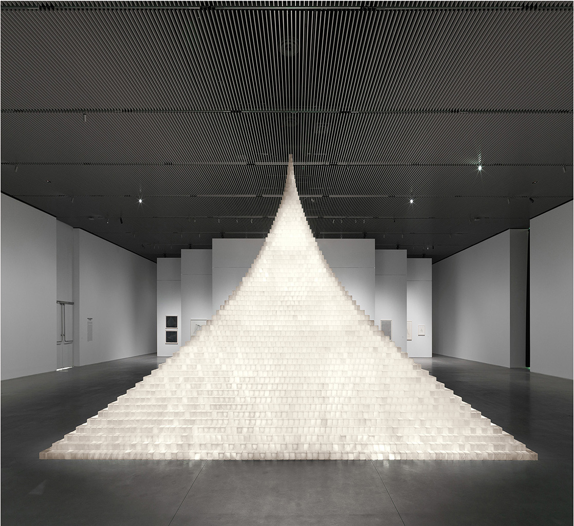 installation view: 'Model for Probability Pyramid—Study for Crystal Pyramid'