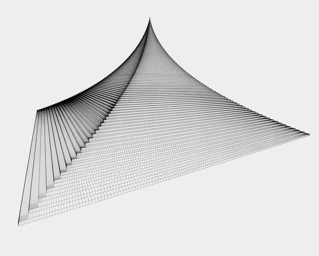Probability Pyramid–Study for Crystal Pyramid (50 x 50 meters, 160,000 glass blocks)