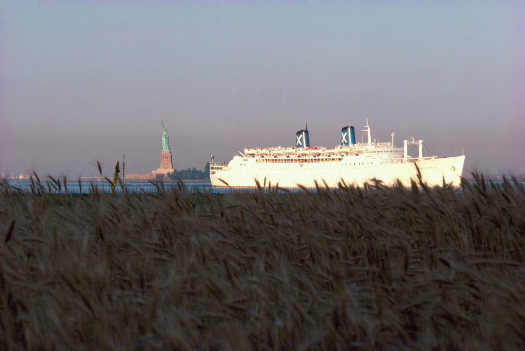 Ocean Liner passing Wheatfield on the Hudson, 1982