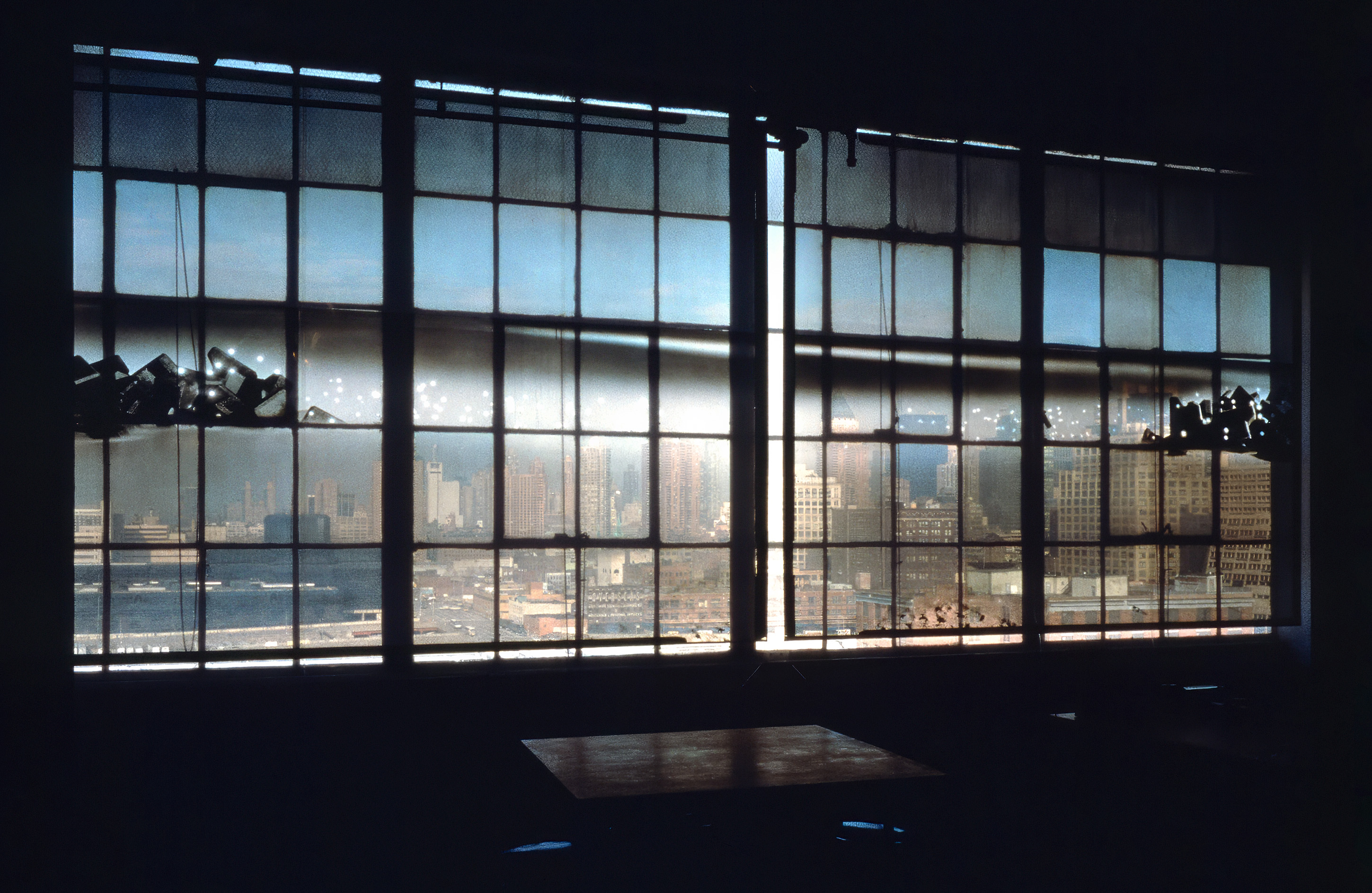 installation view of Tokohiro Sato's light panel in 1998