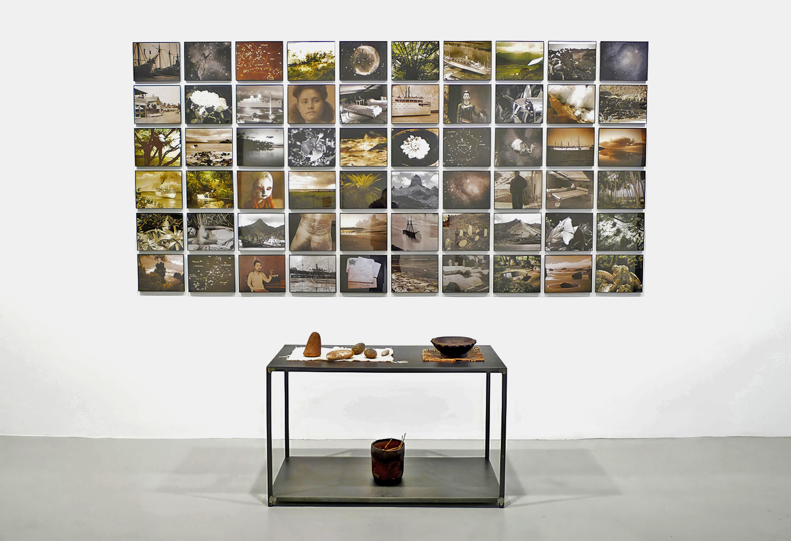 installation view of Michelle Stuart's exhibition